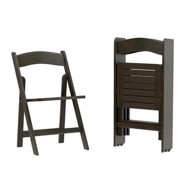 Flash Furniture Holden Commercial Grade Early American Solid Wood Folding Dining Chair, 4PK 4-ZH-8005-3-EAW-GG - main